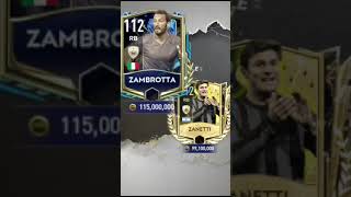 Zambrotta vs Zanetti FIFA Mobile Cards fifamobile fcmobile zambrotta zanetti [upl. by Ilhsa]