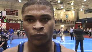 DIV II TJ Hepburn UNKearney after 157 lbs semifinal win [upl. by Tressia]