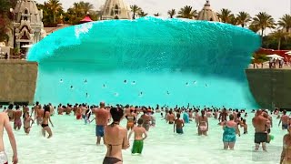 wave pool BREAKS and floods water park [upl. by Alyworth]