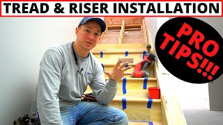 Professional Stair Tread amp Riser Installation  Complete Install Process [upl. by Mather447]