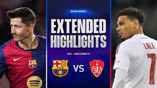 Barcelona vs Brest Extended Highlights  UCL League Phase MD 5  CBS Sports Golazo [upl. by Nylloc]