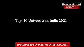 Top 10 Universities in india 2021  2022 [upl. by Lasyrc253]