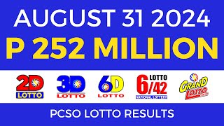 Lotto Result Today 9pm August 31 2024  PCSO Complete [upl. by Krysta]