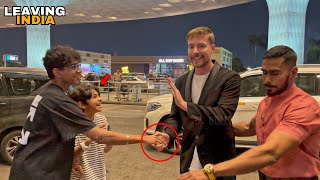 World No 1 Youtuber MrBeast Leaving India  Respect Moment with Indian Fans at Mumbai Airport [upl. by Haroun]