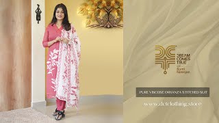 Onam Special  Pure Viscose Organza Stitched Suit [upl. by Varini]