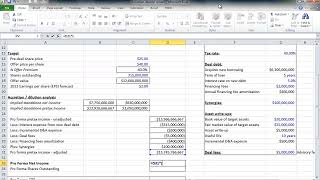 Financial Modeling Quick Lessons Accretion  Dilution Model Part 2 UPDATED [upl. by Annahvas]