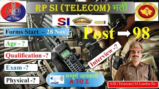 Rajasthan Police Sub Inspector Telecom New Vacancy 2024 राजस्थान पुलिस सब इंस्पेक्टर दूरसंचार2024 [upl. by Bellamy]