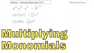 08  Multiplying Monomials in Algebra Part 1 [upl. by Kohl]