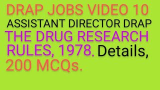 MCQs with Answers for Assistant Director Technical RO12 The Drug Research Rules 1978 Pharmacist [upl. by Leonhard]