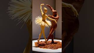 🍝 Spaghetti Ballerina amp Bolognese Romance 💃🕺 FoodArt Shorts [upl. by Battista]