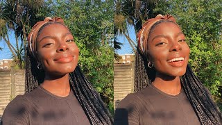 Quarantine and Makeup  Sunset SunKISSED Vibe  Dark Skin WOC [upl. by Hallam]