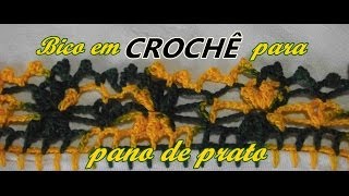 BICO EM CROCHÊ PARA PANO DE PRATOVERDE\ AMARELO [upl. by Copp]