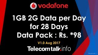 Vodafone IN offers 1GB per Day 2G Data  Pack Details [upl. by Ttirrem840]