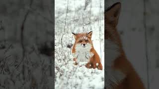 Red Fox In Winter Forest Pretty 🦊 shorts ytshorts youtubeshorts [upl. by Hakaber]