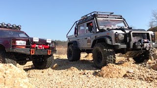 Traxxas TRX4 Defender D110 Pickup  Toyota Land Cruiser 80 LC80  In the construction site [upl. by Sucerdor]