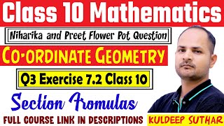 q3 ex 72 class 10 maths Niharika and Preet Flower Pot Question [upl. by Acenahs]