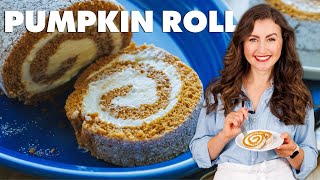 Easy Pumpkin Cake Roll with Creamy Filling Recipe [upl. by Basilio]