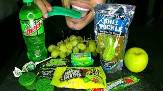 ASMR GREEN FOOD ONLY JERRY EATING MUKBANG NO TALKING 24 HOURS [upl. by Radmen]