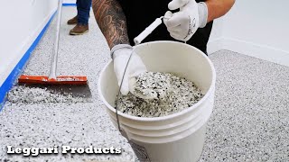 HOW TO EPOXY FLOOR WITH FLAKES DIY Easy Epoxy Flooring Tutorial [upl. by Kindig]