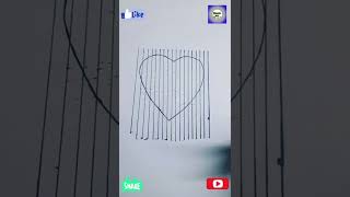 3D Drawing heart illusion shorts youtubeshorts drawing easydrawing 3ddrawing viralvideo [upl. by Ahsatal]