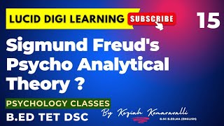 Sigmund Freuds Psycho Analytical Theory  Sigmund Freuds Theory  Psychology  BEd TET DSC [upl. by Chery]