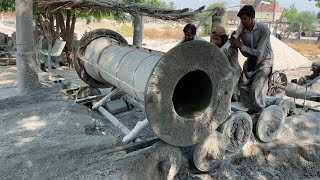 Amazing Process of Making Sewerage Pipe in a Factory  Concrete Pipe Manufacturing Process [upl. by Hesler]