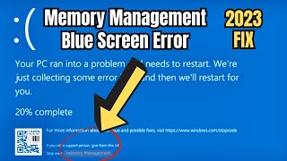 2023 FIX  Memory Management Blue Screen Error on Windows 1110 [upl. by Kathleen]