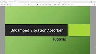 Undamped Vibration Absorber Tutorial [upl. by Aivatnahs]