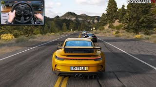 Assetto Corsa  Manual Porsche 911 GT3 992 at LA Canyons  Thrustmaster T300RS Gameplay [upl. by Leeland]