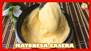 CÓMO hacer MAYONESA CASERA  Receta de MAYONESA con HUEVOS COCIDOS [upl. by Yderf]