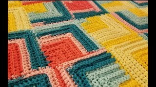 Part 1  The Continuous Mitered Square Crochet Tutorial Square One [upl. by Edroi]