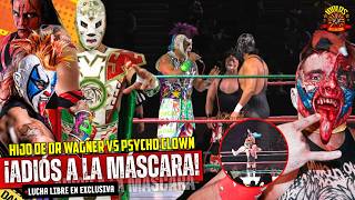 MÁSCARA VS MÁSCARA  Psycho Clown vs Hijo de Dr Wagner Jr EL RETO ESTA HECHO 4K luchalibre aaa [upl. by Esbenshade519]