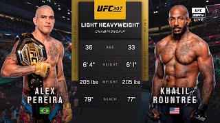 🔴 UFC 307 Alex Pereira vs Khalil Rountree Jr  Full Fight Highlights  Light Heavyweight Title Bout [upl. by Jackqueline]