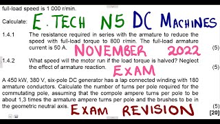 Electrotechnics N5 DC Machines November 2022 mathszoneafricanmotives mathswithadmirelightone [upl. by Jinny]