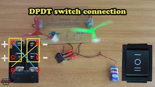 Dpdt Switch Connections  controlling DC motor using DPDT switches [upl. by Arocat988]