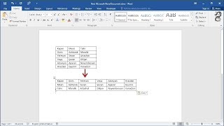 How to Convert Row to Column Column to Row in Word Table [upl. by Notxed347]