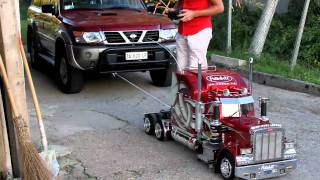 TruckModel Peterbilt 359 RC 14 Nissan Patrol vs Peterbiltmp4 [upl. by Egas]