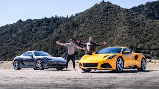 Lotus Emira vs Porsche Cayman GTS Full Detailed Comparison  Sound Performance Daily Use amp More [upl. by Enyaht646]