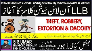 THEFT ROBBERY EXTORTION amp DACOITY [upl. by Aryad]