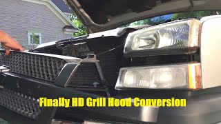 2005 Chevy Silverado 1500 48L HD Hood and HD GRILL Conversion [upl. by Phemia561]