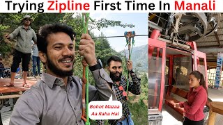 Zipline And Ropeway In Solang Valley Manali  Himachal Pradesh [upl. by Bonnes381]