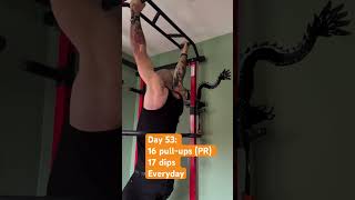 Day 53 16 pullups PR and 17 dipsfitness motivation pullup chest everyday [upl. by Elok]