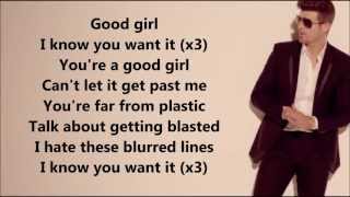 Robin Thicke  Blurred Lines feat TI and Pharrell Lyrics on Screen HD [upl. by Rose]