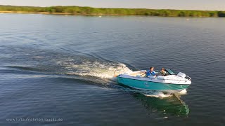 Unterwegs mit dem Boot im Lausitzer Seenland  vom Senftenberger See zum Partwitzer See  4k UHD [upl. by Jerz]