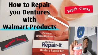 HOW TO REPAIR YOU BROKEN DENTURES WITH WALMART PRODUCTS [upl. by Zelig]