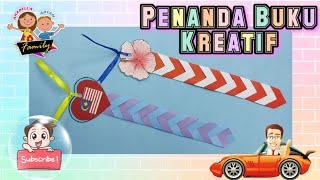 Origami Penanda Buku Kreatif  Aktiviti Seni Hari Kebangsaan  kraftangan Bunga Raya [upl. by Refinnej]