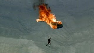 Parachute on Fire  Skydiving Stunts  Troy Hartman [upl. by Ayotnahs]