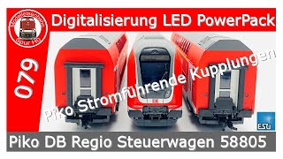 Digitalisierung Piko DB Regio Steuer u Mittelwagen ESU Lopi 5 PowerPack LED Stromführende Kupplung [upl. by Anole972]