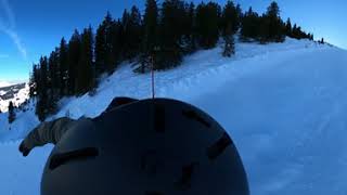 Saalbach Austria piste 1b on snowboard Clear day Feb 2023 360 Video [upl. by Eirtemed6]