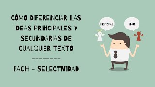 Cómo sacar las IDEAS PRINCIPALES y SECUNDARIAS de CUALQUIER TEXTO  BACHILLERATOSELECTIVIDAD [upl. by Rosse]